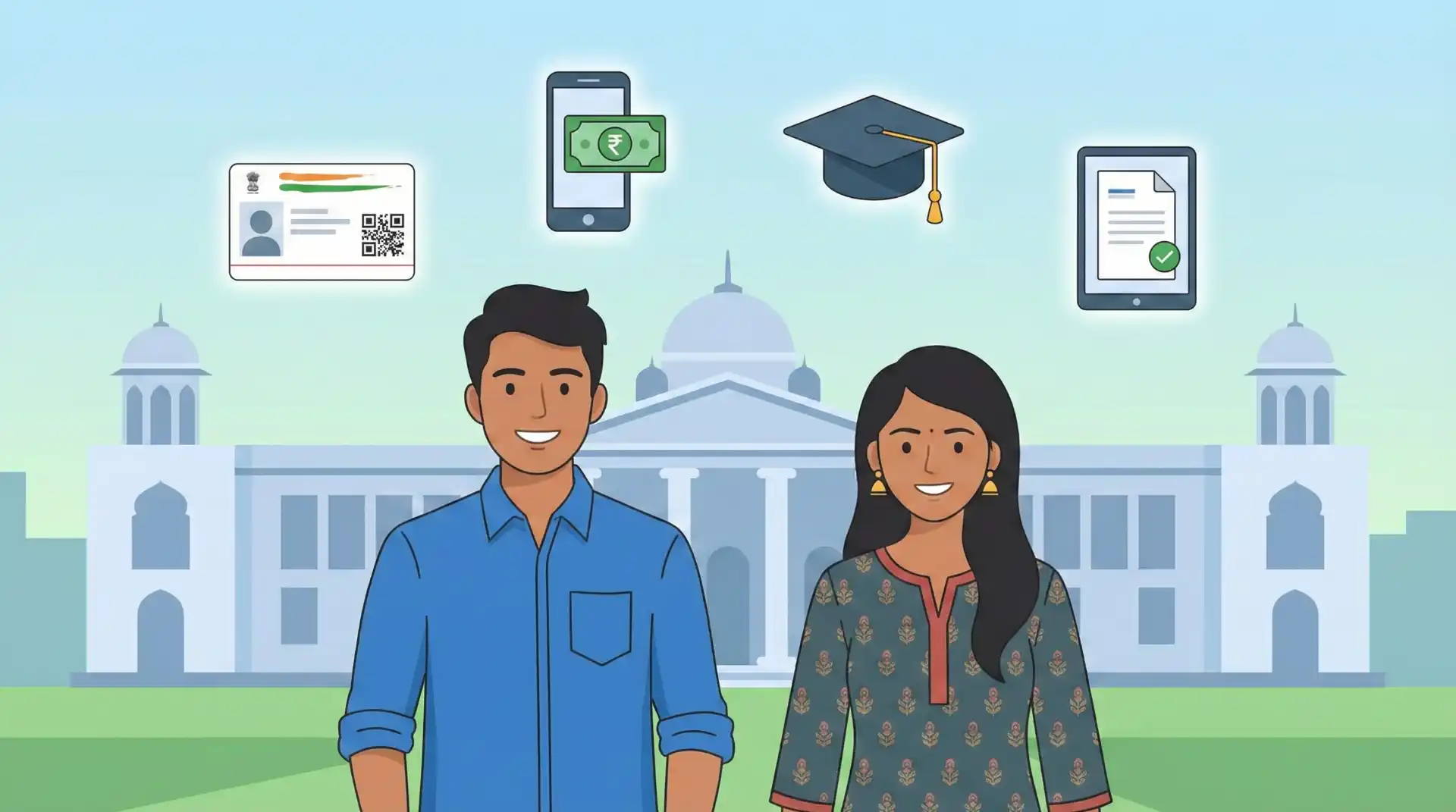 Government Yojana for Students scholarship benefits illustration